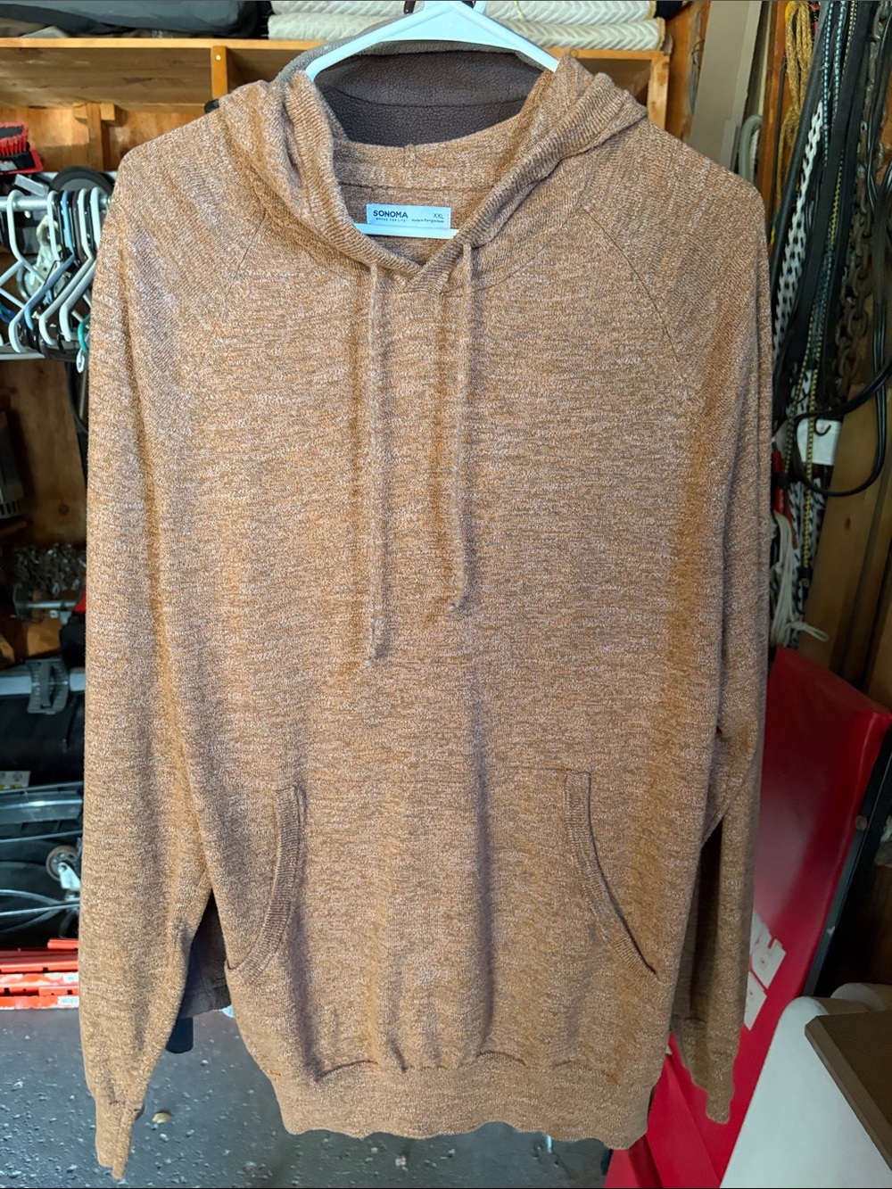 Sonoma Men's Crewneck Hoodie Sweater - Brown Heathered